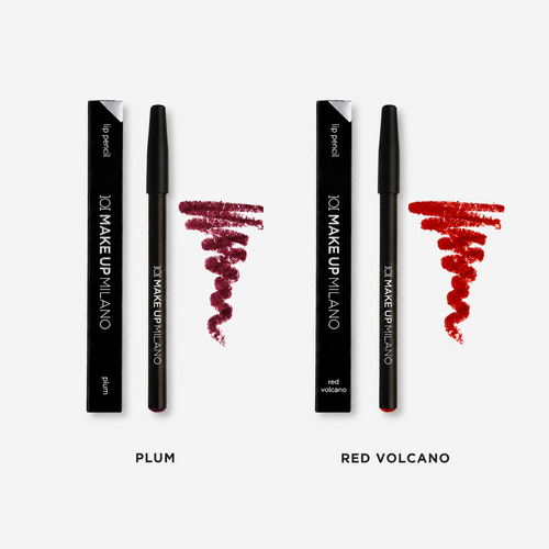 101 Cosmetica 101MakeUp Lip Pencil for Defined Lip Color Plum or Red Volcano Made in Italy 1 Piece