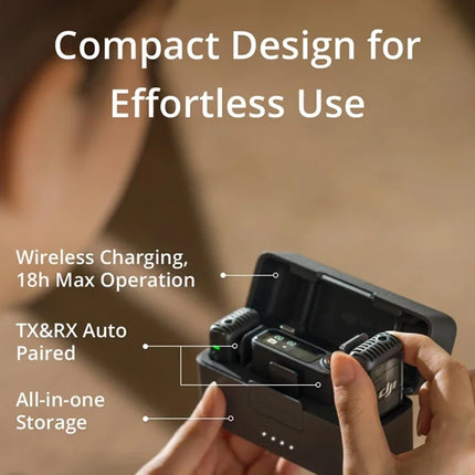 Microphone cravate sans fil DJI Mic 2 avec réduction de bruit enregistrement interne 32 bits flottants portée 250 m