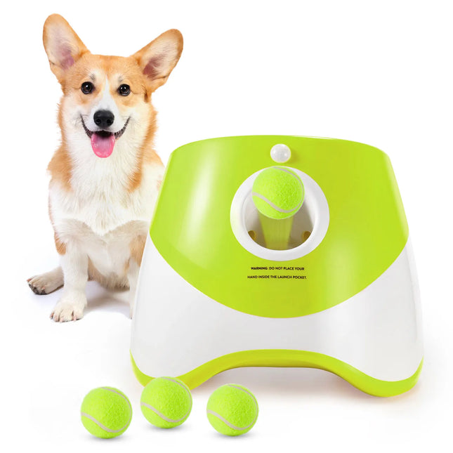 Automatic Dog Ball Launcher with Three-Stage Launch Distance Control for Outdoor Interactive Play