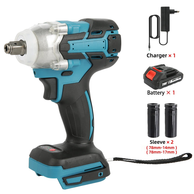 280Nm Brushless Cordless Impact Wrench 1/2 Inch Square Drive Electric Drill Driver Power Hand Tool