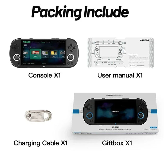 Portable Handheld Game Console with 4.96 Inch IPS Display and Bluetooth Retro Gaming Linux System