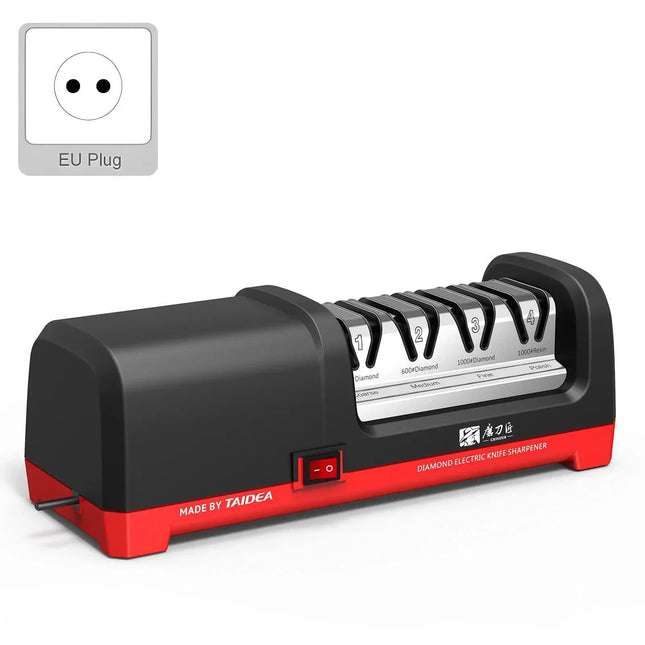 4-Stage Electric Knife Sharpener with 20-Degree Precision Grinding Edge for Professional Kitchens