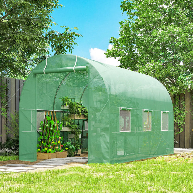 Portable Waterproof Walk-In Greenhouse With Roll-Up Window For Vegetable And Flower Plant Protection