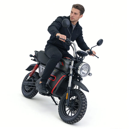 15 Zoll City E-Bike mit Doppelsitz 2000W 48V 18Ah Lange Reichweite 90km Pendler Motorrad Roller