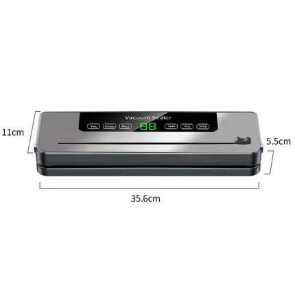 Electric Vacuum Food Sealer Machine with Built-in Cutter for Wet and Dry Food Storage 120W ABS Design
