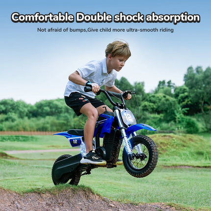 Kids Electric Motorcycle with 350W Motor 36V 5.2Ah Battery 22km Range 3 Speed Settings Shock Absorbers