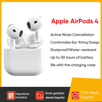 Écouteurs sans fil Apple AirPods 4 avec réduction active du bruit Audio adaptatif et autonomie de 30 heures