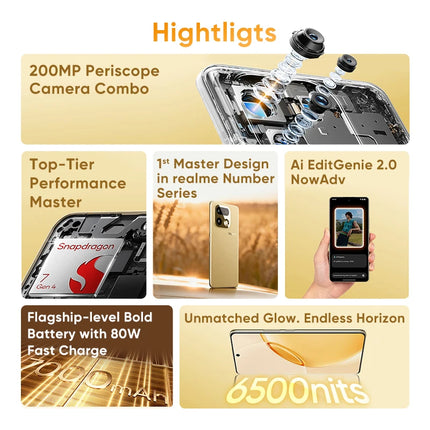 16 Pro+ 5G Smartphone 200MP OIS Kamera Snapdragon 7 Gen 4 6,8'' AMOLED 144Hz Curved Display 7000mAh 80W