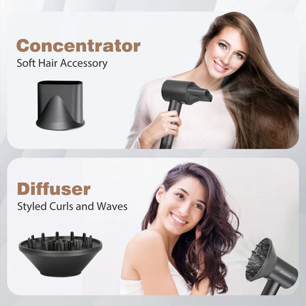 Secador de pelo iónico profesional Aigostar con difusor, motor sin escobillas de 110,000 RPM para secado rápido