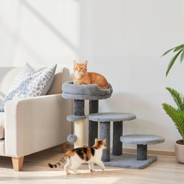 3-Tier Pet Staircase With Integrated Bed And Play Ball For Cats And Small Dogs Indoor Use Furniture