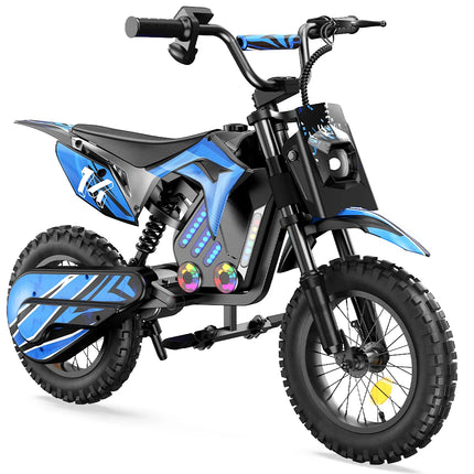 Kids 14-Inch Electric Motorcycle 500W Motor 36V Battery 3 Speed Settings Shock Absorbers Outdoor Ride
