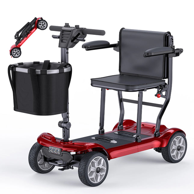 Folding Electric Mobility Scooter with Dual Removable Batteries 270W Motor and Lightweight Frame