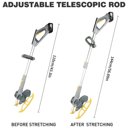 2-in-1 Cordless Electric Lawn Mower and String Trimmer with Telescopic Handle and LED Battery Display