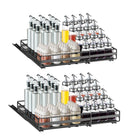2-Piece Adjustable Steel Cupboard Organizer, Pull-Out Kitchen Storage Rack for Cabinet Drawers
