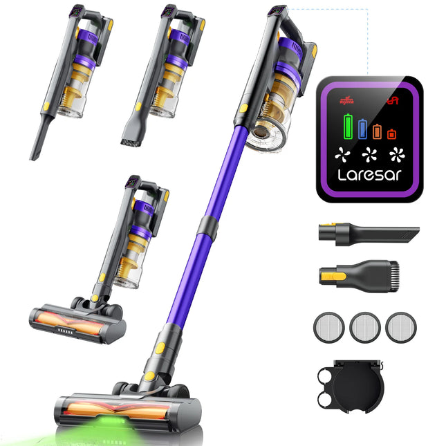 Cordless Stick Vacuum Cleaner with 550W Suction, 60 Minute Runtime, HEPA Filter and Bagless Design