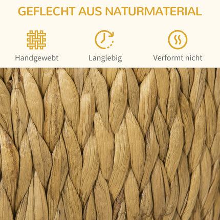 2-in-1 Rattan-Katzenhöhlenbett mit weichem Kissen und Sitzplatz oben Holzhaustierhaus für kleine Katzen und Kätzchen