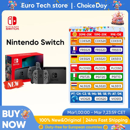 Nintendo Switch Gaming Console with 6.2 Inch Touchscreen, Joy-Con Controllers and Docked TV Mode