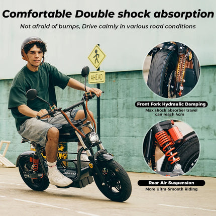 1500W E-Bike mit Sitz und Korb, 15,6Ah Akku, 55 km/h Höchstgeschwindigkeit, 15-Zoll-Reifen, NFC-Funktion