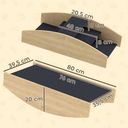 2-in-1 Holz-Agility-Wippe für Hunde, Schaukelrampe für kleine und mittelgroße Hunde, Training und Spielspaß