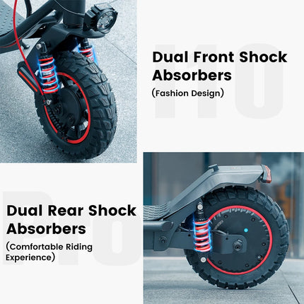 10 Inch Electric Scooter 800W Motor 48V 15Ah Battery 45km/h Max Speed Foldable Design with App Support