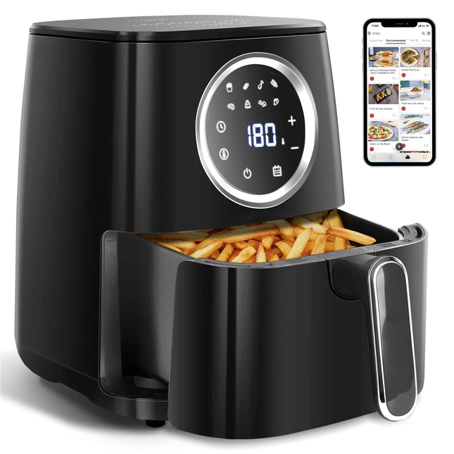 Aigostar 4.2L Digital Air Fryer - 1400W Oil-Free Cooker with LED Touch Screen and Recipe Book Included