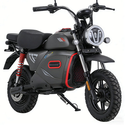 15 Zoll City E-Bike mit Doppelsitz 2000W 48V 18Ah Lange Reichweite 90km Pendler Motorrad Roller