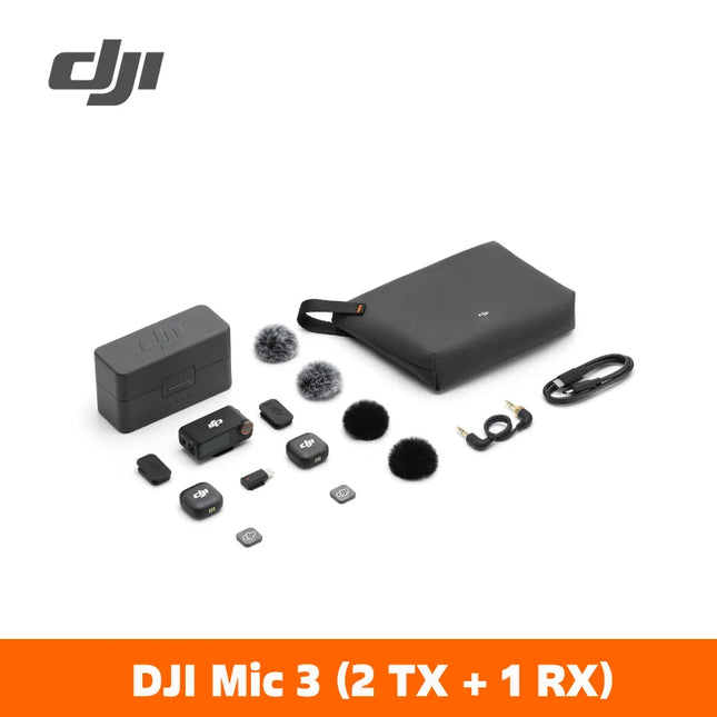 DJI Mic 3 Wireless Lavalier Microphone with Noise Canceling for Cameras and Phones - Extended Battery