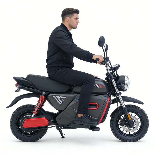 2000W Elektroroller mit Doppelsitz 18Ah 48V Lange Reichweite 90 km Stadtpendler Carbonstahlrahmen E-Bike