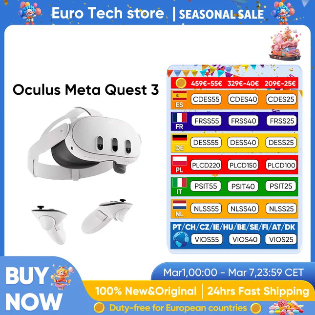 Meta Quest 3 VR Headset, 512GB Storage, 8GB RAM, 4K+ Infinite Display, High-Resolution Video Glasses