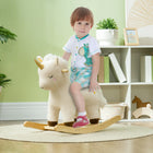 Unicorn Rocking Horse Toy With Sound Effects And Soft Seat For Toddlers Aged 3 To 6 Years Old Stable