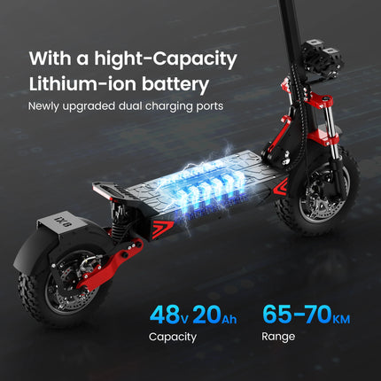 12 Inch Electric Scooter 2400W Dual Motor Off Road 20Ah Battery 60km/h Max Speed Foldable Two-Wheeler