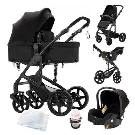 2-in-1 klappbarer Baby-Kinderwagen und Autositz-Set für Neugeborene und Kleinkinder, leichter Reise-Kinderwagen