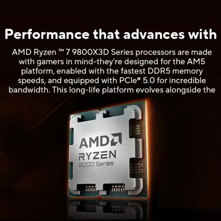 AMD Ryzen 7 9800X3D 8-Core 16-Thread Desktop Processor with 104MB Game Cache and 5.2GHz Clock Speed