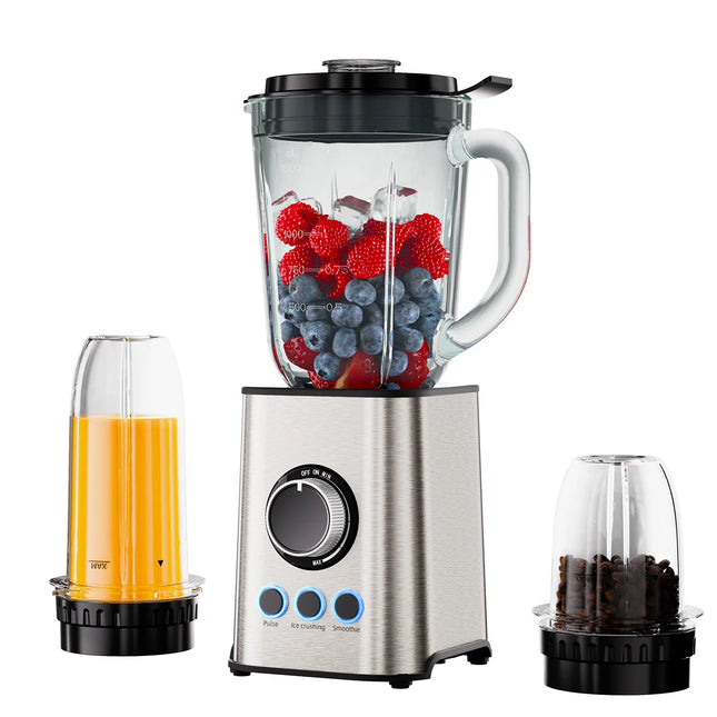 1300W 3-in-1 Personal Blender and Grinder Combo for Smoothies, Baby Food, Juices and Coffee Beans