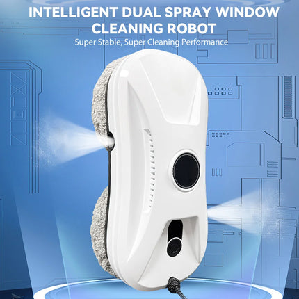 Robot Nettoyeur de Vitres Intelligent Automatique avec Puissance d’Aspiration 2700Pa et Réservoir d’Eau de 60ml pour Surfaces en Verre