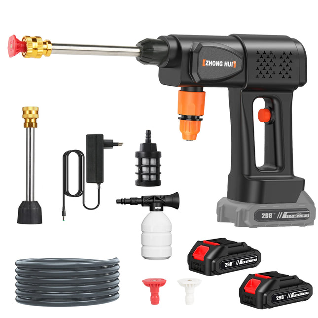 6-in-1 Cordless High-Pressure Car Wash Gun with 12000mAh Battery for Powerful Portable Cleaning