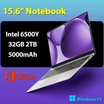 Laptop 15,6 pollici, Intel UHD Graphics, 32GB RAM, 2TB SSD, Windows 11, Tastiera retroilluminata, Lettore di impronte