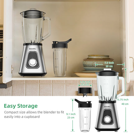 1300W Professional Blender with 1.5L Glass Pitcher for Frozen Smoothies, Sauces and Ice Crushing