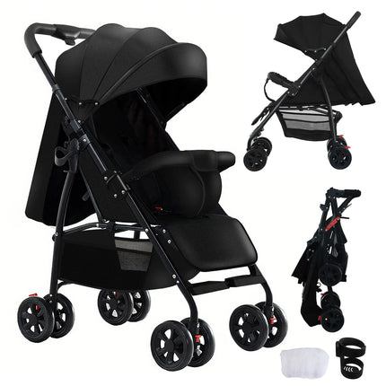 2-in-1 klappbarer Baby-Kinderwagen und Autositz-Set für Neugeborene und Kleinkinder, leichter Reise-Kinderwagen