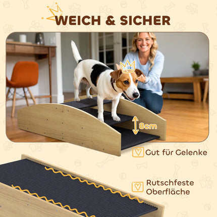 2-in-1 Holz-Agility-Wippe für Hunde, Schaukelrampe für kleine und mittelgroße Hunde, Training und Spielspaß