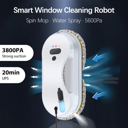 Automatischer Fensterreinigungsroboter mit Ultraschall-Wasserspray und Fernbedienung für die Glasreinigung zu Hause