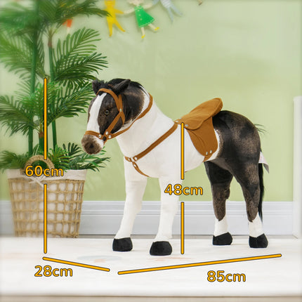 48cm Height Riding Horse Toy With Realistic Sound Functions Sturdy Metal Frame For Kids Aged 3-6 Years