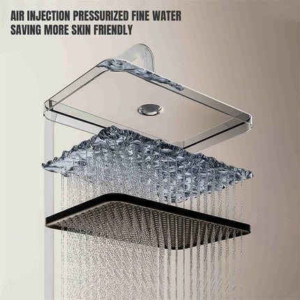 Conjunto moderno de grifo para ducha de baño de acero inoxidable con pantalla digital y múltiples modos de rociado