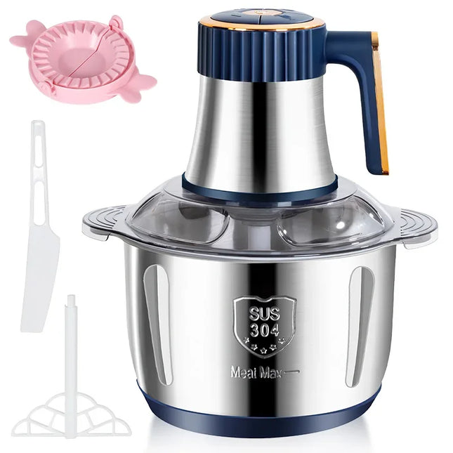 5L Stainless Steel Electric Food Chopper and Meat Grinder Multifunctional Vegetable Slicer Processor