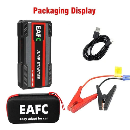 Démarreur de voiture d'urgence portable 600A avec batterie externe pour véhicules essence 3.0L, éclairage LED SOS