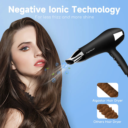 Aigostar 2400W Ionic Hair Dryer Professional Blow Dryer with 2 Speed 3 Heat Settings & Cool Shot