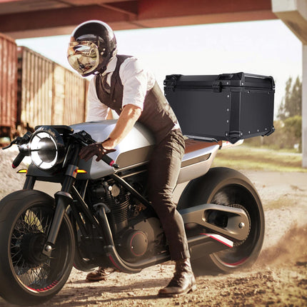 65L Aluminum Alloy Motorcycle Top Box Waterproof Tail Box Universal Luggage Storage Case for Touring