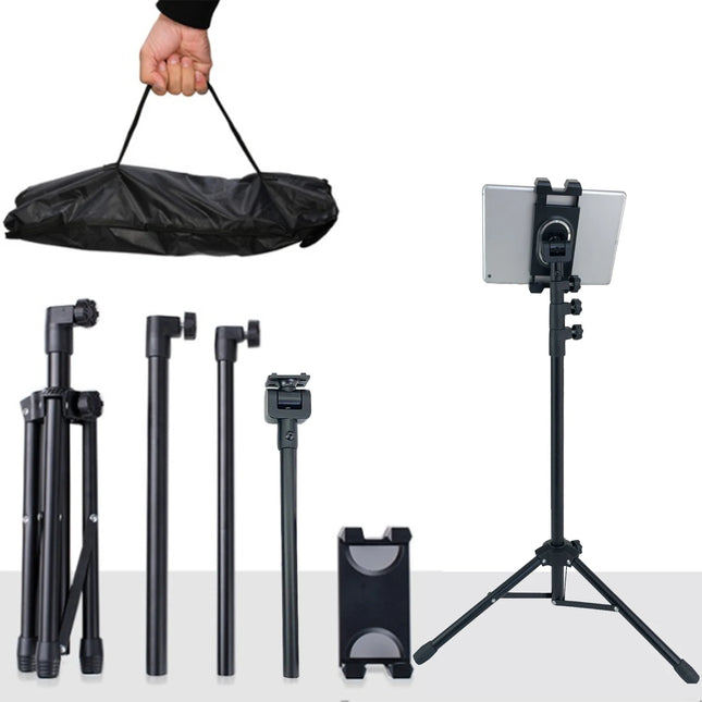 Adjustable Floor Tripod Stand for Tablets and Smartphones 4.7-12.9 Inch Foldable Portable Holder