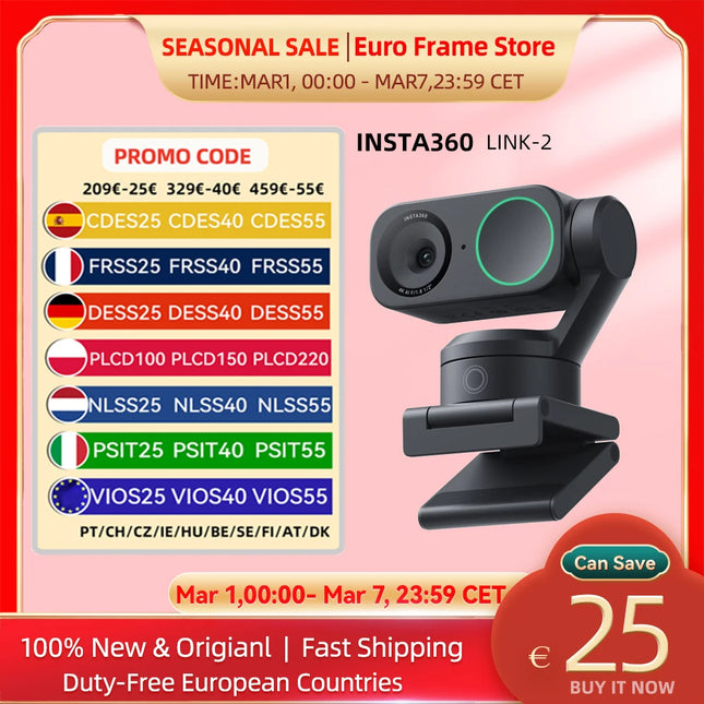 4K PTZ Webcam with AI Tracking and Noise-Canceling Microphone for Professional Video Conferencing