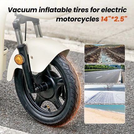 14-Zoll Elektroroller mit zwei bequemen Sitzen, 1200W 48V Lange Reichweite City Ride E-Scooter mit Korb